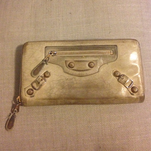 Balenciaga Arena studded embellished zip-around leather clutch wristlet wallet - Picture 1 of 4